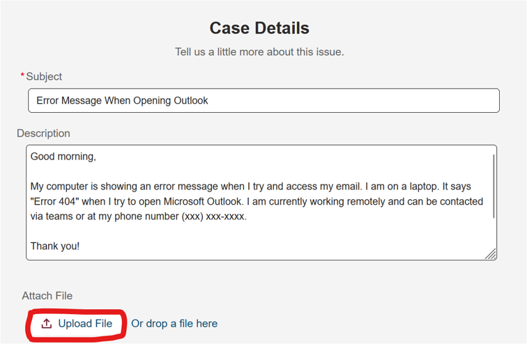 Example computer support ticket 2